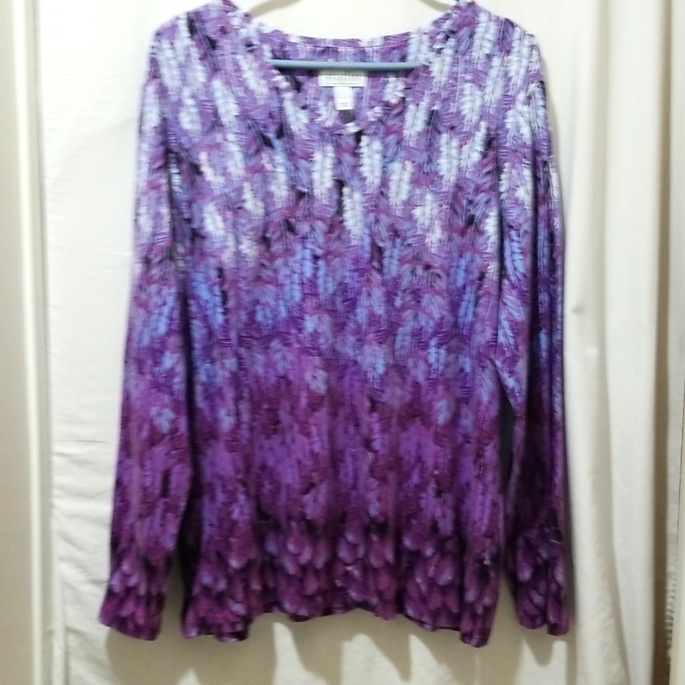 STUDIO WOMAN'S PULLOVER LONG SLEEVE TOP SIZE L
